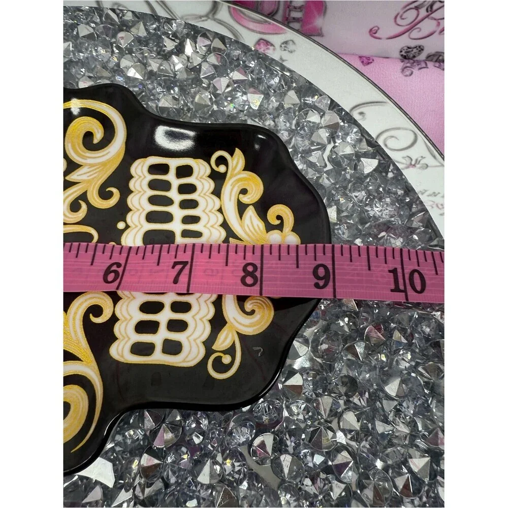 2 set plates skulls sugar skull Gold Floral Sugar Skull Tray - Black